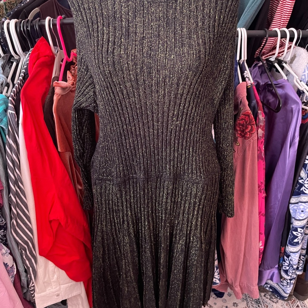 Elegant Black and Gold Women's Dress